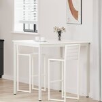 vidaXL Table de bar Blanc 110 x 55 x 105 cm Bois de pin massif