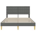 vidaXL Cadre de lit avec tête de lit Gris foncé 140 x 190 cm Tissu
