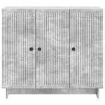 vidaXL Buffet Gris béton 89 x 34 5 x 80 cm Bois d'ingénierie