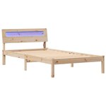 vidaXL Cadre de lit avec tête de lit Marron 75 x 190 cm Pin massif