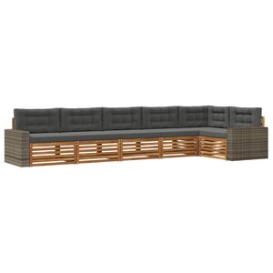 vidaXL Ensemble de canapés d'extérieur 6 pc Naturel et Anthracite