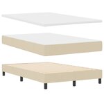 vidaXL Lit à ressorts avec matelas et banc crème 120x200 cm Tissu