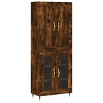 vidaXL Buffet haut Chêne fumé 69 5x34x180 cm Bois d'ingénierie
