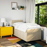 vidaXL Sommier à lattes de lit et matelas Crème 90x190 cm Tissu