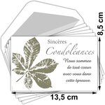 Lot 5 cartes remerciements condoléances +5 enveloppes blanches format 9x14cm