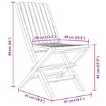 vidaXL Chaises de jardin pliantes lot de 4 47x47x89cm bois massif teck