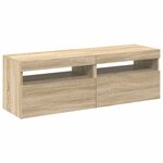 vidaXL Meubles TV avec lumières LED 2 Pièces Chêne sonoma 60x35x40 cm