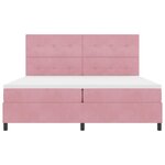 vidaXL Lit à ressort LED avec matelas Rose 200 x 200 cm Velours