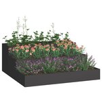 vidaXL Cache-pot de jardin Noir 90 x 90 x 35 cm Acier laminé à froid