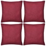 vidaXL Housses de coussin 4 Pièces Coton Bordeaux 40x40 cm