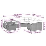 vidaXL Salon de jardin avec coussins 10 Pièces beige résine tressée