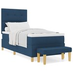 vidaXL Lit à ressort avec matelas et banc Bleu 90x200 cm Tissu