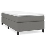 vidaXL Sommier à lattes de lit avec matelas Gris foncé 90x200 cm Tissu