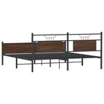 vidaXL Cadre de lit en métal sans matelas chêne marron 183x213 cm