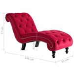 vidaXL Chaise longue Velours Rouge