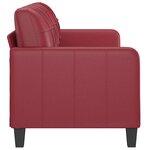 vidaXL Canapé à 3 places Rouge bordeaux 180 cm Similicuir
