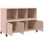 vidaXL Buffet rose 100 5x39x72 cm acier