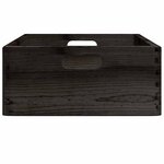 vidaXL Boîte en bois avec poignées noir 40x30x13 cm bois de pin massif