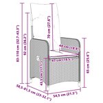 vidaXL Ensemble de bistro de jardin 7 Pièces coussins noir poly rotin