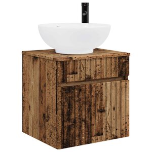 vidaXL Meuble de lavabo mural Bois ancien 49 x 44 5 x 66 5 cm