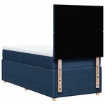vidaXL Sommier à lattes de lit avec matelas Bleu 100x200 cm Tissu