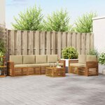 vidaXL Ensemble de canapés d'extérieur 7 Pièces Naturel et Beige