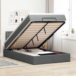 vidaXL Lit ottoman avec matelas gris foncé 120x200 cm tissu