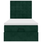 vidaXL Cadre de lit ottoman avec matelas vert foncé 90x190 cm velours