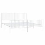 vidaXL Cadre de lit métal sans matelas et pied de lit blanc 193x203 cm