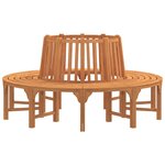 vidaXL Banc de tour d'arbre rond Ø208 cm bois massif eucalyptus