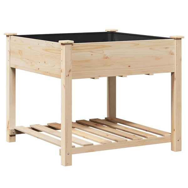 vidaXL Cache-pot de jardin avec étagère Beige 90 x 90 x 76.5 cm