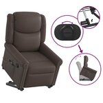 vidaXL Fauteuil de massage inclinable marron brillant similicuir