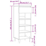 vidaXL Armoire à chaussures Chêne marron 40x36x105cm Bois d'ingénierie