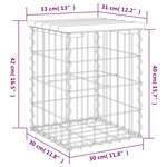 vidaXL Banc de jardin design gabion 33x31x42 cm bois de pin imprégné