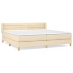 vidaXL Sommier à lattes de lit avec matelas Crème 200x200 cm Tissu