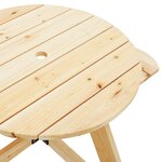 vidaXL Table de pique-nique pour 4 enfants avec trou de parasol rond