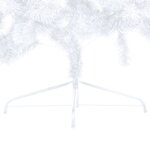 vidaXL Sapin de Noël artificiel pré-éclairé moitié/support blanc 180cm