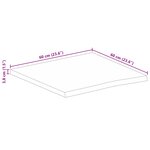 vidaXL Dessus de table 60x60x3 8 cm bord vif bois massif manguier brut