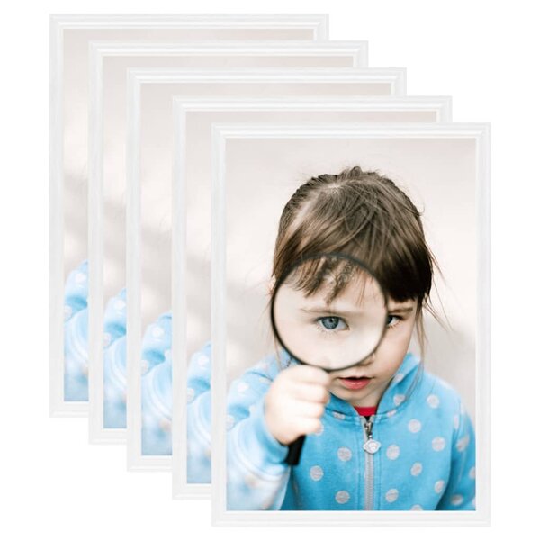 vidaXL Collage de cadres photo 5 Pièces de table Blanc 15x21 cm MDF