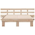 vidaXL Cadre de lit Marron 135 x 190 cm Pin massif et pin massif