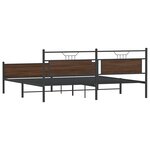 vidaXL Cadre de lit en métal sans matelas chêne marron 200x200 cm
