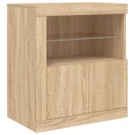 vidaXL Buffet avec lumières LED chêne sonoma 162x37x67 cm