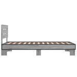 vidaXL Cadre de lit sonoma gris 75x190 cm bois d'ingénierie et métal