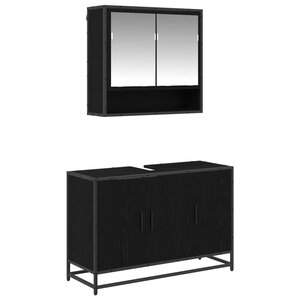 vidaXL Ensemble de mobilier de salle de bain 2 Pièces Chêne noir