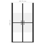 vidaXL Porte de douche ESG demi-dépoli (68-71)x190 cm