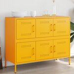 vidaXL Buffet jaune moutarde 100 5x39x79 cm acier