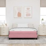 vidaXL Lit à ressorts avec matelas Rose 160 x 210 cm tissu