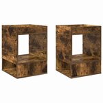vidaXL Table d'appoint 2 Pièces Chêne fumé 40 x 40 x 56 cm