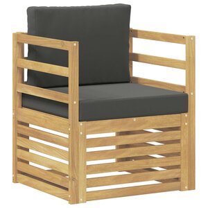 vidaXL Canapé d’extérieur Polyester Blanc et anthracite