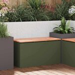 vidaXL Banc de jardin Vert olive 80 x 40 x 43 cm Acier